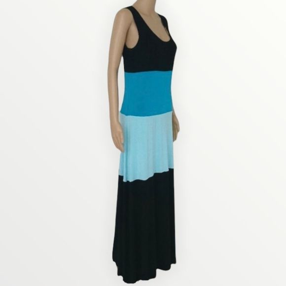 CALVIN KLEIN Colour-Block Maxi Dress - Picture 1 of 9